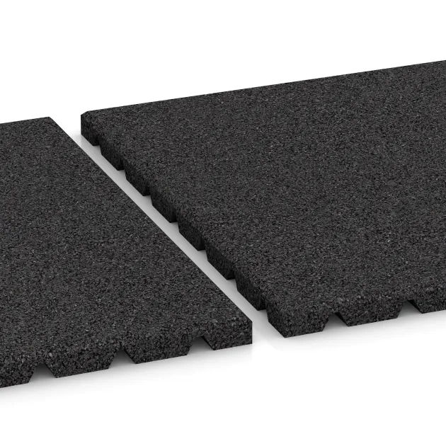 Le gros plan sur le système de connexion des revêtements de sol WARCO 0532 - Carrelage extérieur en couleur Anthracite. Les dimensions 500 x 500 x 25 mm.