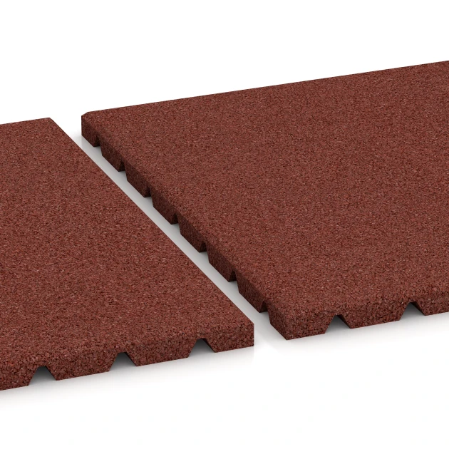 Großaufnahme vom Verbindungssystem von WARCO-Boden 3966 - Hunde-Liegematte im Farbdesign Ziegelrot. Abmessungen 50 × 50 × 2,5 cm.