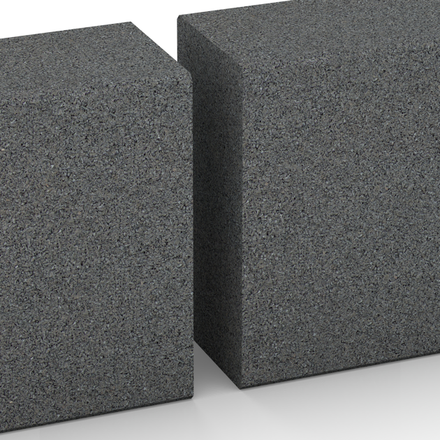 Le gros plan sur le système de connexion des revêtements de sol WARCO 2601 - Bloc de marche en caoutchouc en couleur Gris ardoise. Les dimensions 1000 x 300 x 150 mm.