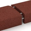 Großaufnahme vom Verbindungssystem von WARCO-Boden 2606 - Rubber randafdekking im Farbdesign Baksteenrood. Abmessungen 100 x 40 cm | 4,5/14,5 cm.