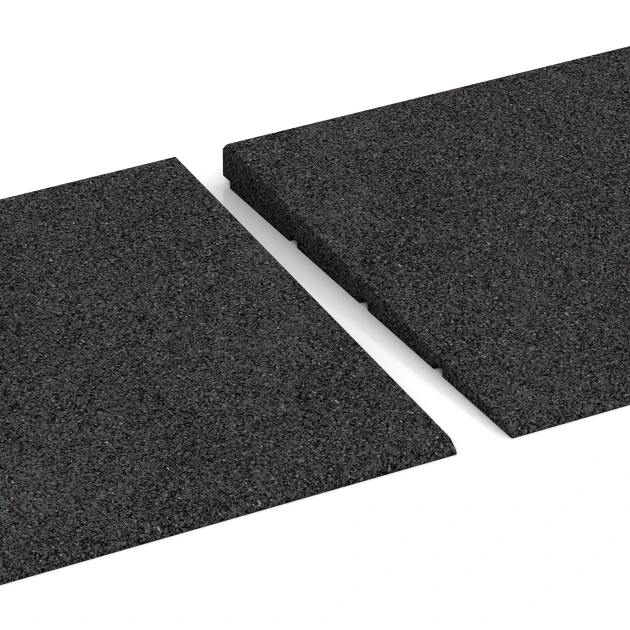 Großaufnahme vom Verbindungssystem von WARCO-Boden 2308 - Drempelhulp 75 cm im Farbdesign Antraciet. Abmessungen 75 x 30 cm | 8 < 25 mm.