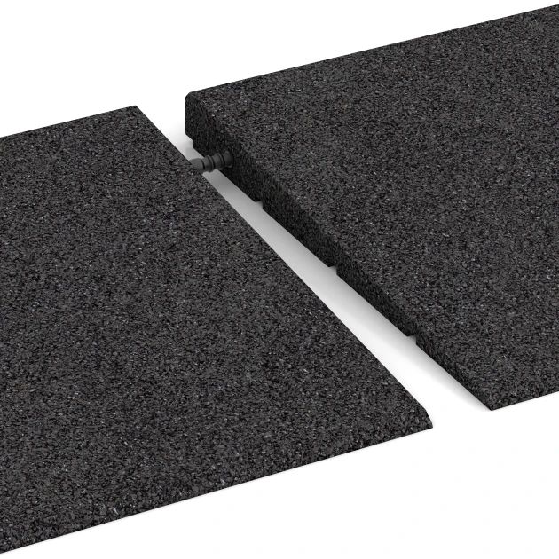 Le gros plan sur le système de connexion des revêtements de sol WARCO 2348 - Rampe de seuil 75 cm en couleur Anthracite. Les dimensions 75 x 30 cm | 8 < 30 mm.