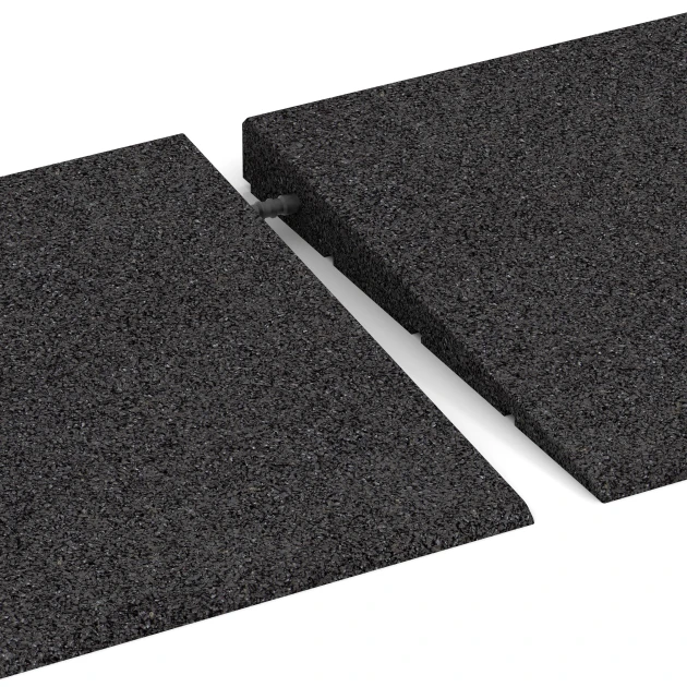 Großaufnahme vom Verbindungssystem von WARCO-Boden 2388 - Drempelhulp 75 cm im Farbdesign Antraciet. Abmessungen 75 x 30 cm | 8 < 35 mm.