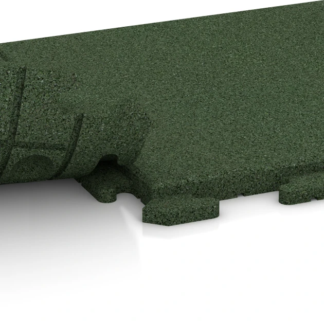 Le gros plan sur le système de connexion des revêtements de sol WARCO 1261 - Dalle de chenil en couleur Vert herbe. Les dimensions 50 x 50 x 3 cm | 0,25 m².