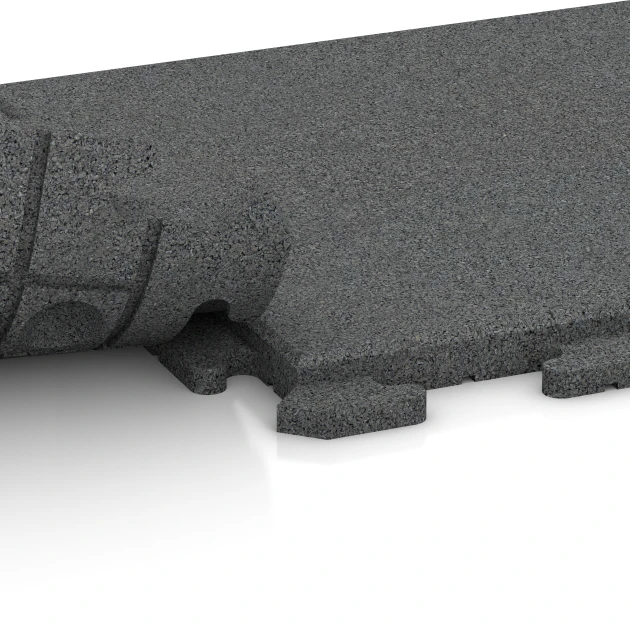 Le gros plan sur le système de connexion des revêtements de sol WARCO 1256 - Dalles pour allées Classic en couleur Gris ardoise. Les dimensions 50 x 50 x 3 cm | 0,25 m².