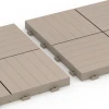 Großaufnahme vom Verbindungssystem von WARCO-Boden 6351 - Mozaïek – Vlondertegel im Farbdesign Vanille. Abmessungen 30 x 30 x 2 cm.