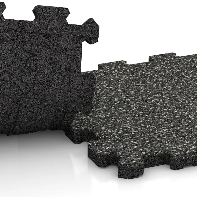 Großaufnahme vom Verbindungssystem von WARCO-Boden 3848 - Zwembadrandtegel zonder voegen im Farbdesign Donkergrijs Graniet. Abmessungen 306 x 306 x 20 mm.