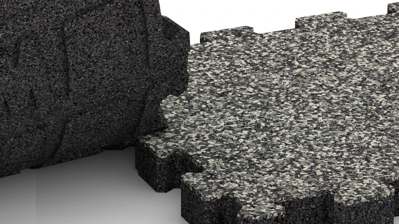 Uitgesneden puzzelverbinding zonder afschuining