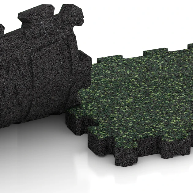 Großaufnahme vom Verbindungssystem von WARCO-Boden 5228 - Poolfliese Fugenlos im Farbdesign Englischer Rasen. Abmessungen 30,6 x 30,6 x 3 cm | 0,094 m².