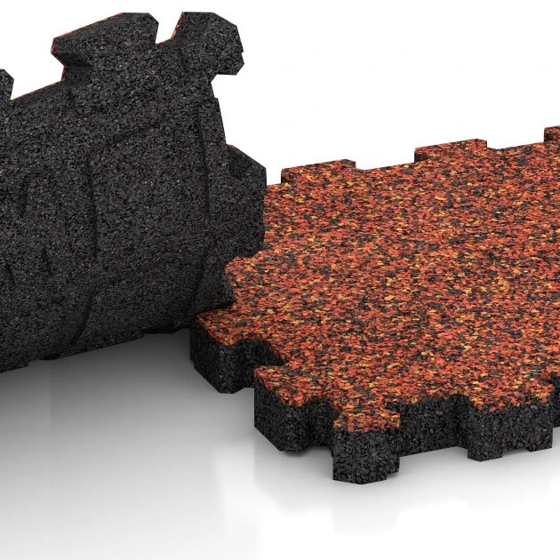 Großaufnahme vom Verbindungssystem von WARCO-Boden 5230 - Poolfliese Fugenlos im Farbdesign Feuersglut. Abmessungen 30,6 x 30,6 x 3 cm | 0,094 m².