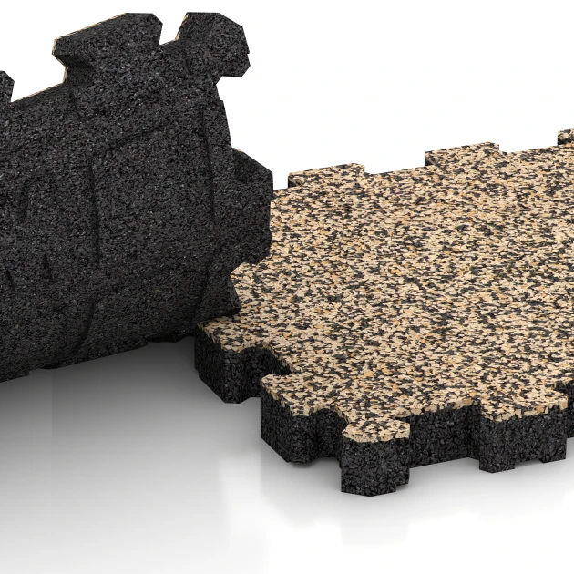 Le gros plan sur le système de connexion des revêtements de sol WARCO 4258 - Revêtement de sol extérieur en couleur Travertin. Les dimensions 30,6 x 30,6 x 3 cm | 0,094 m².