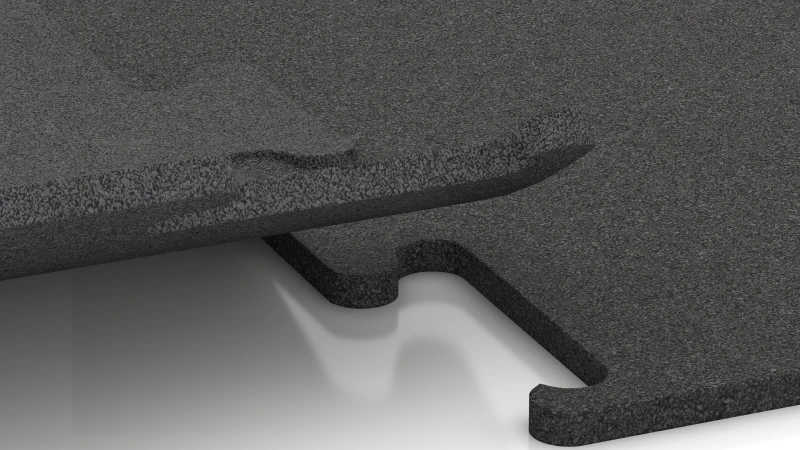 Uitgesneden puzzelverbinding zonder voeg