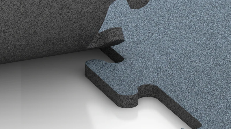 Ausgeschnittene Puzzleverbindung ohne Fase