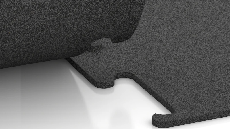 Uitgesneden puzzelverbinding zonder voeg