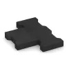 Großaufnahme vom Verbindungssystem von WARCO-Boden 3845 - Rubber H-tegel im Farbdesign Anthraciet. Abmessungen 200 x 165 x 43 mm.
