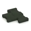 Großaufnahme vom Verbindungssystem von WARCO-Boden 5267 - Rubber H-tegel im Farbdesign Grasgroen. Abmessungen 200 x 165 x 43 mm.