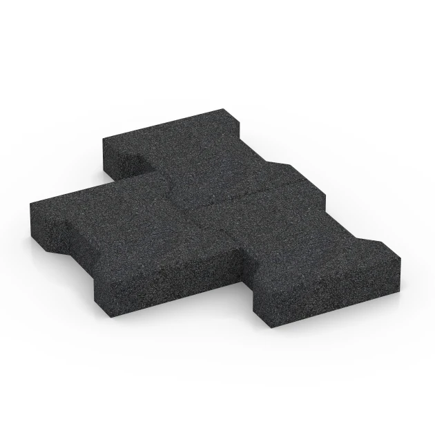 Großaufnahme vom Verbindungssystem von WARCO-Boden 7068 - Pflasterstein im Farbdesign Anthrazit. Abmessungen 20 x 16,5 x 4,5 cm | 0,0278 m².