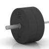 Großaufnahme vom Verbindungssystem von WARCO-Boden 6087 - Bumper Plate im Farbdesign Antraciet. Abmessungen 20 kg | ø 45,4 x 11,38 cm.