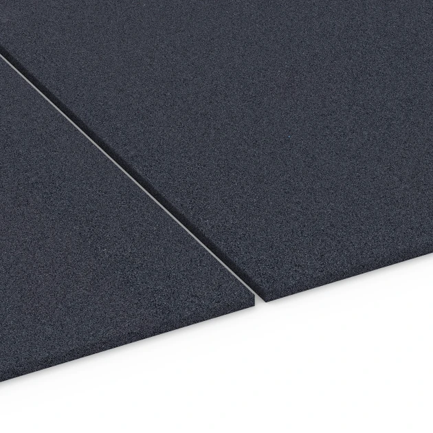 Großaufnahme vom Verbindungssystem von WARCO-Boden 6175 - Fitness Performance Elite Trainingsboden im Farbdesign Anthrazit. Abmessungen 100 × 100 × 1,5 cm.