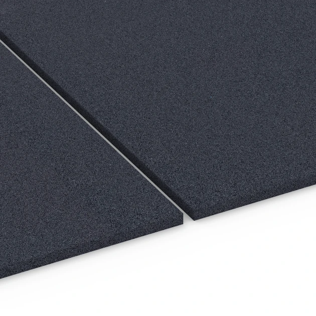 Großaufnahme vom Verbindungssystem von WARCO-Boden 6176 - Fitness Performance Elite Trainingsboden im Farbdesign Anthrazit. Abmessungen 100 × 100 × 2 cm.
