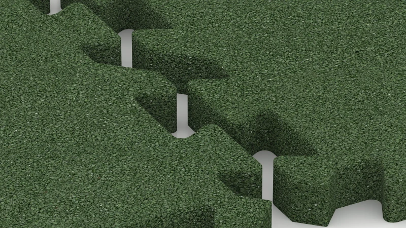 Puzzelverbinding met licht afgeschuinde voeg