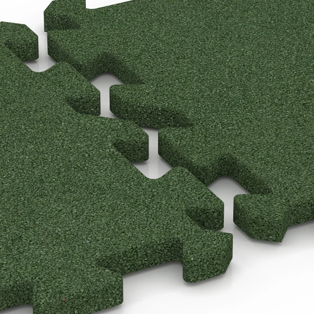 Großaufnahme vom Verbindungssystem von WARCO-Boden 6615 - Hundezwinger Boden im Farbdesign Grasgrün. Abmessungen 50 x 50 x 3 cm | 0,25 m².