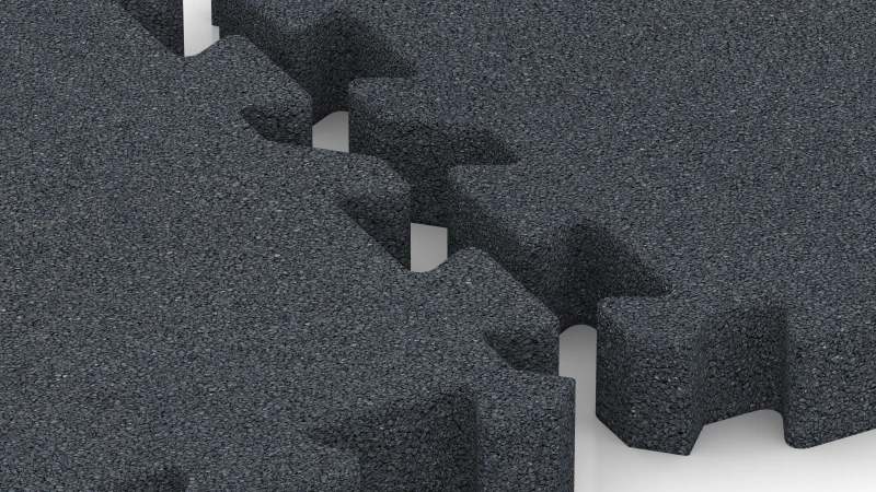 Puzzelverbinding met licht afgeschuinde voeg