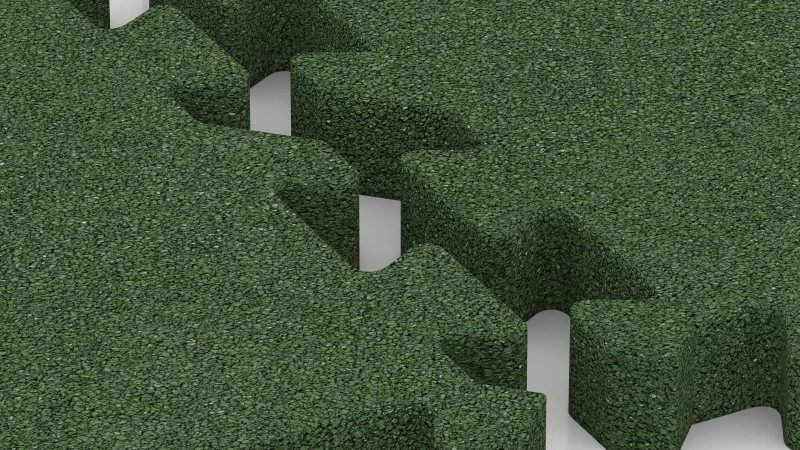Puzzelverbinding met licht afgeschuinde voeg