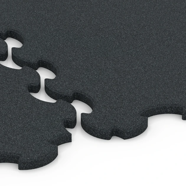 Großaufnahme vom Verbindungssystem von WARCO-Boden 7085 - Rubber mat voor honden im Farbdesign Antraciet. Abmessungen 102,5 x 102,5 x 2,2 cm | 1,05 m².
