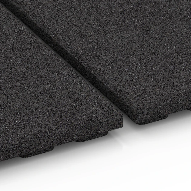Le gros plan sur le système de connexion des revêtements de sol WARCO 6383 -  en couleur Anthracite. Les dimensions 100 x 100 x 4 cm.