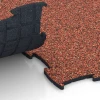 Großaufnahme vom Verbindungssystem von WARCO-Boden 6872 - Fitness Max vloersysteem im Farbdesign Etna. Abmessungen 97,1 x 97,1 × 1,8 cm.
