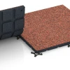 Großaufnahme vom Verbindungssystem von WARCO-Boden 7136 - Fitnessvloer voor buiten im Farbdesign Etna. Abmessungen 60 x 60 x 3 cm | 0,36 m².