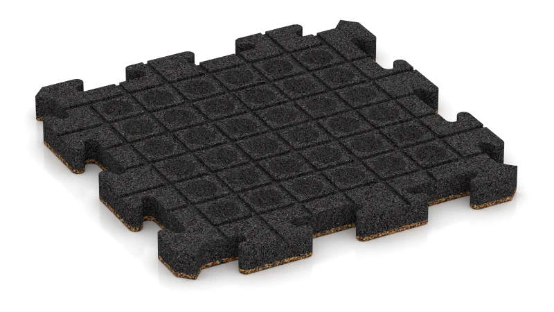 Quadratisch angeordnete Drainagekanäle und Kuppeln