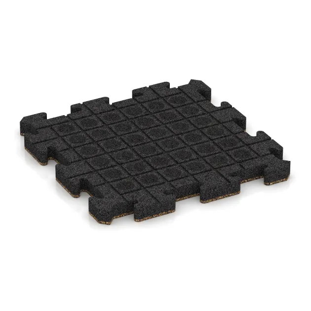 Aufsicht auf die Unterseite, also die Bodenseite von WARCO-Formteil 4028 - Hunde-Sportboden HD im Format 500 x 500 x 40 mm.