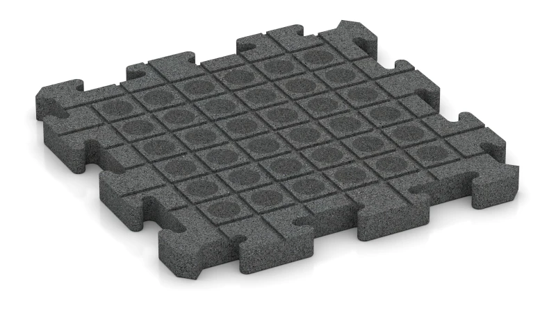 Canaux de drainage et dômes en disposition carrée