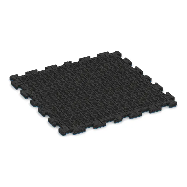 La vue du dessous ou de la face inférieure, c’est-à-dire la face inférieure de la pièce moulée WARCO 3278 - Dalle polyvalente pour chiens au format 1000 x 1000 x 30 mm.