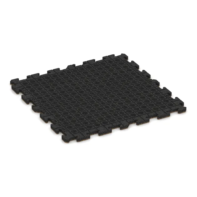 La vue du dessous ou de la face inférieure, c’est-à-dire la face inférieure de la pièce moulée WARCO 3281 - Dalle polyvalente pour chiens au format 1000 x 1000 x 30 mm.