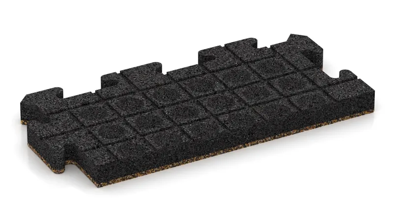 Drainagekanalen en koepels in een vierkant patroon