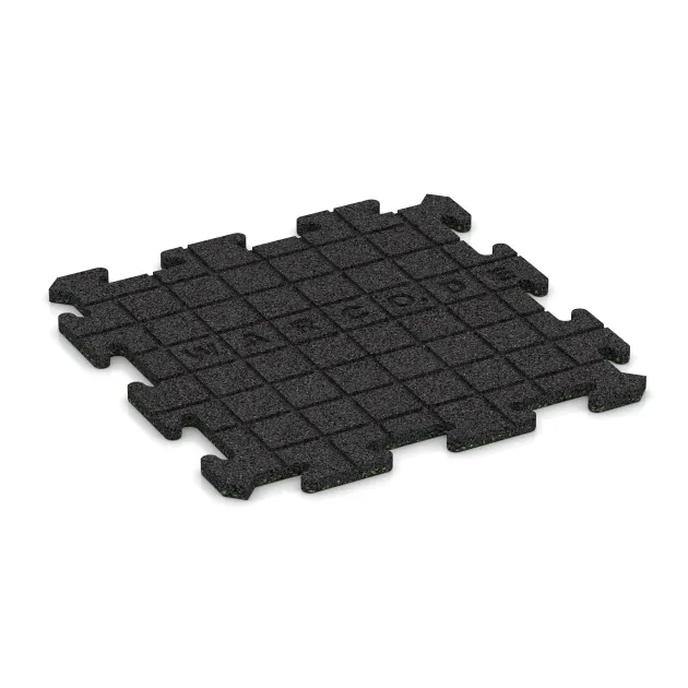 Aufsicht auf die Unterseite, also die Bodenseite von WARCO-Formteil 0057 - Speelmat im Format 500 x 500 x 18 mm.