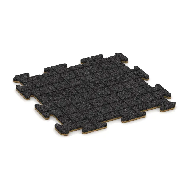 La vue du dessous ou de la face inférieure, c’est-à-dire la face inférieure de la pièce moulée WARCO 6206 - Dalle clipsable de terrasse au format 500 x 500 x 18 mm.