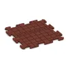 La vue du dessous ou de la face inférieure, c’est-à-dire la face inférieure de la pièce moulée WARCO 0189 - Tapis de fitness 18 mm au format 500 x 500 x 18 mm.