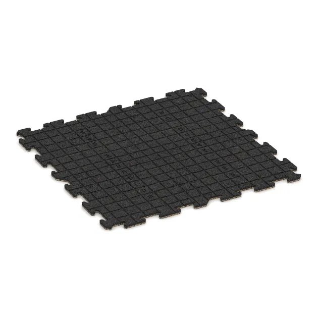 Aufsicht auf die Unterseite, also die Bodenseite von WARCO-Formteil 4237 - Sportboden‑Platte 1,8 cm im Format 1000 x 1000 x 18 mm.
