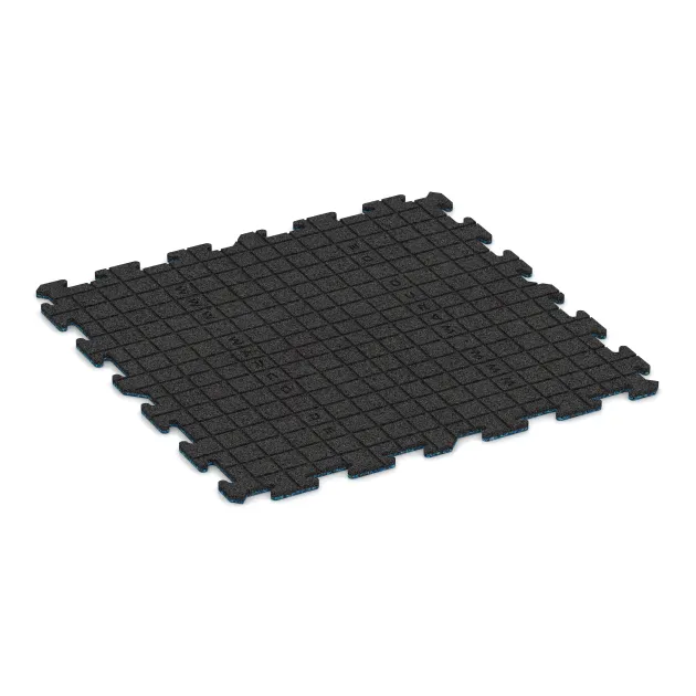 Aufsicht auf die Unterseite, also die Bodenseite von WARCO-Formteil 4239 - Sportvloerplaat 1,8 cm im Format 1000 x 1000 x 18 mm.