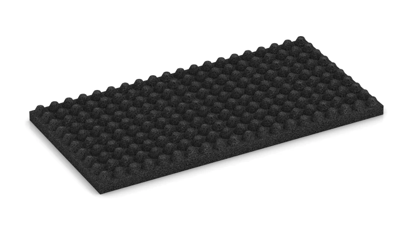 Struktur aus 23 mm hohen Kegelstümpfen