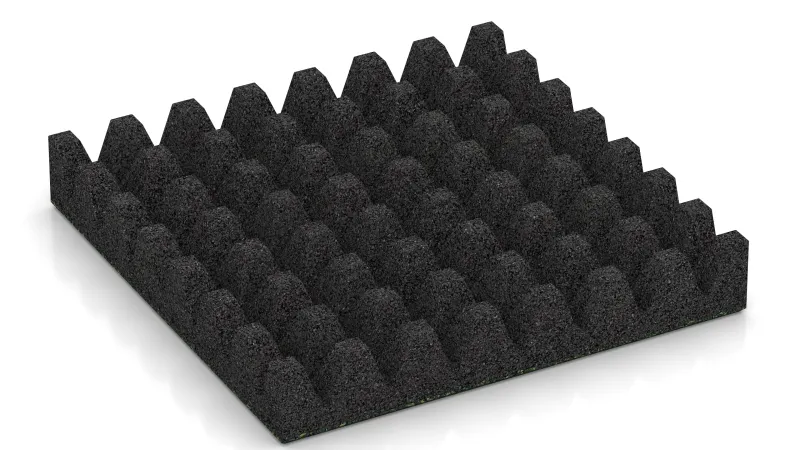 Struktur aus 50 mm hohen Pyramidenstümpfen