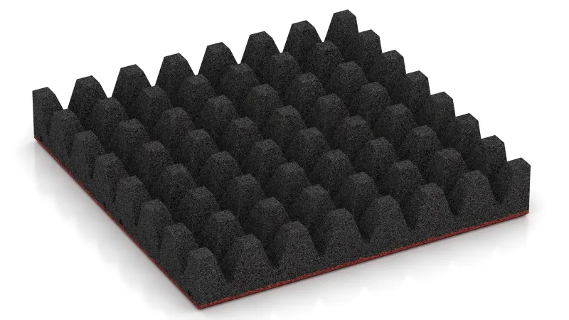 Structuur van 50 mm hoge afgeknotte piramiden