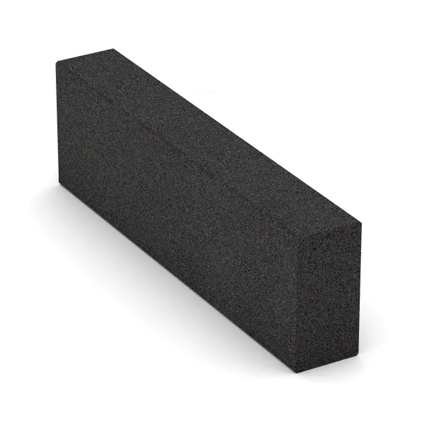 Aufsicht auf die Unterseite, also die Bodenseite von WARCO-Formteil 2602 - Rubberen bloktrede van rubbergranulaat im Format 1000 x 300 x 150 mm.