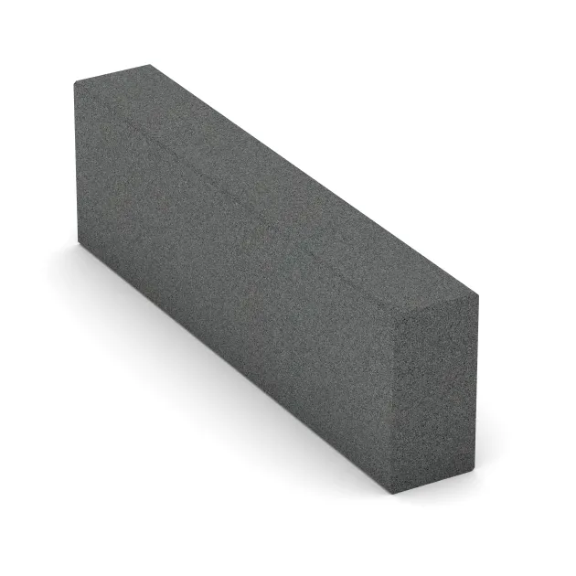 La vue du dessous ou de la face inférieure, c’est-à-dire la face inférieure de la pièce moulée WARCO 2601 - Bloc de marche en caoutchouc au format 1000 x 300 x 150 mm.