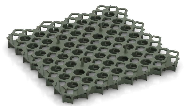 Grasrooster met grondankers