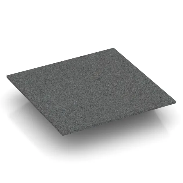 La vue du dessous ou de la face inférieure, c’est-à-dire la face inférieure de la pièce moulée WARCO 0502 - Dalle de coin (deux côtés biseautés) au format 500 x 500 x 100 mm.